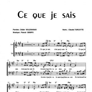 CE QUE JE SAIS