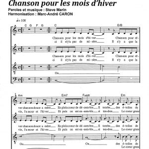 CHANSON POUR LES MOIS D'HIVER