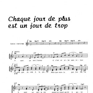 CHAQUE JOUR DE PLUS EST UN JOUR