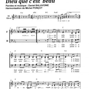 DIEU QUE C'EST BEAU