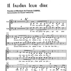 IL FAUDRA LEUR DIRE