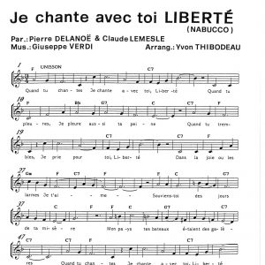 JE CHANTE AVEC TOI LIBERTE