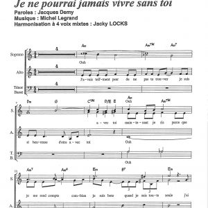 JE NE POURRAI JAMAIS VIVRE SANS TOI