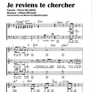 JE REVIENS TE CHERCHER