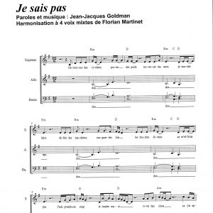 JE SAIS PAS