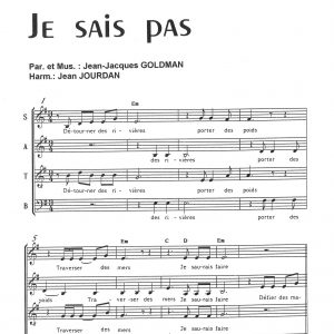 JE SAIS PAS