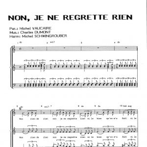 NON JE NE REGRETTE RIEN