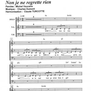 NON JE NE REGRETTE RIEN