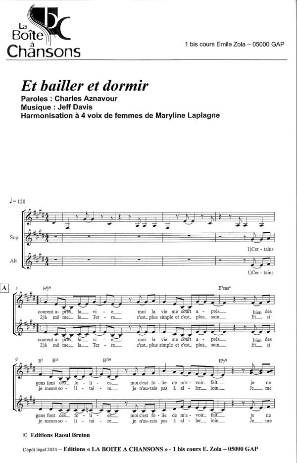 ET BAILLER ET DORMIR
