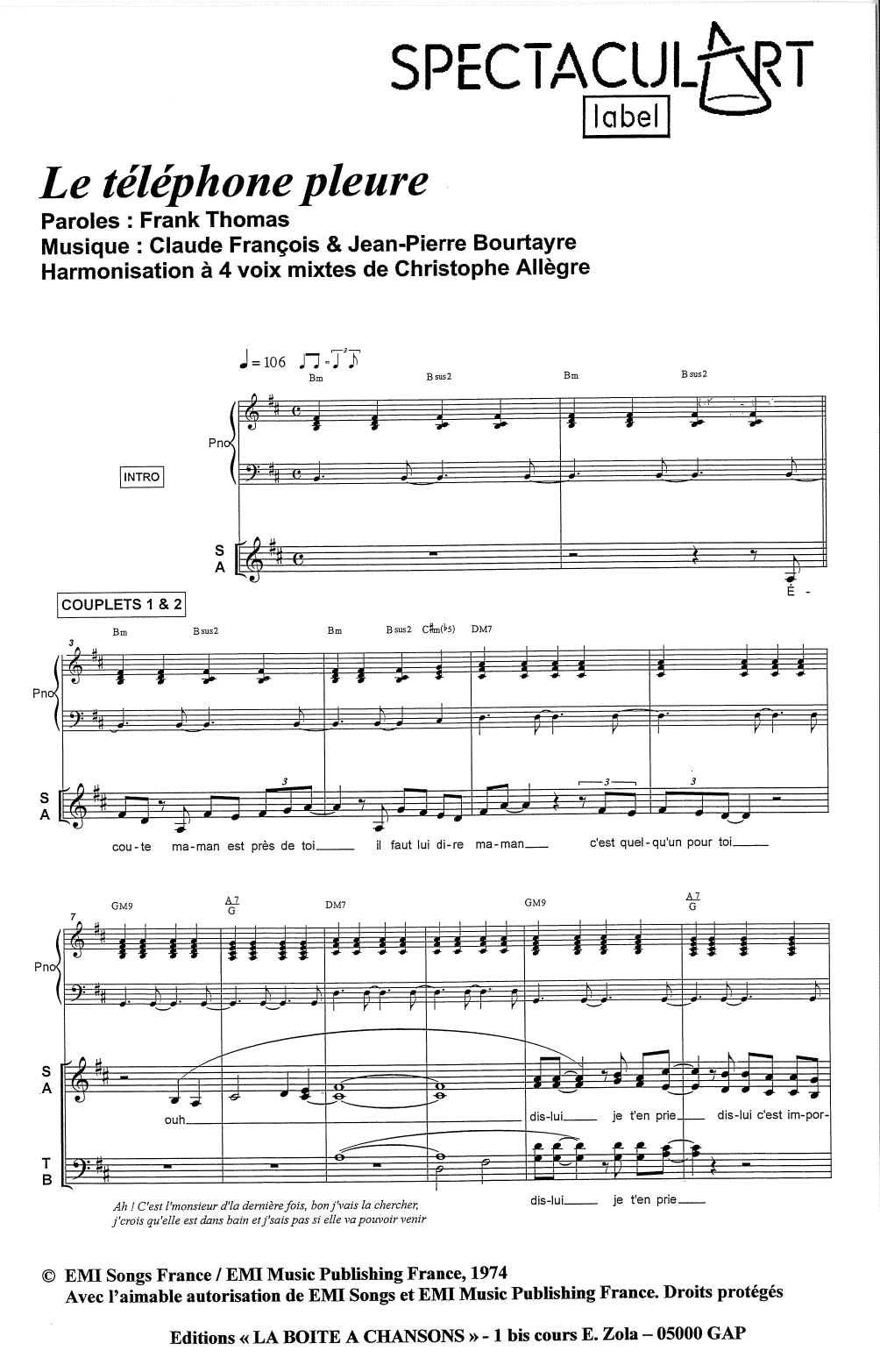 LE TÉLÉPHONE PLEURE